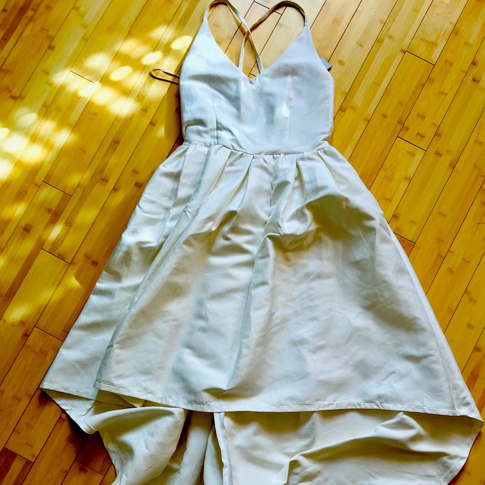 Hi-Low Creme Wedding Dress
